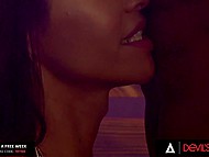 Music and champagne makes busty shemale willing to be drilled by black lover right in the nightclub 4