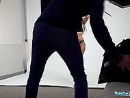 Black-haired Romanian beauty picked up by insistent macho and nicely drilled at his personal studio 5