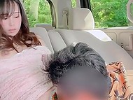 Guy films amazing video in which he fucks the beautiful Japanese girl in the backseat of his car 9