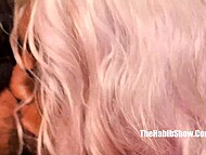 Chocolate pleases guys with chic forms and they take out dicks to fuck her mouth 7