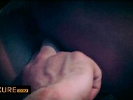 Hungry macho copulates with busty whores Jessica Fiorentino and Laura Lion in the empty boutique 6