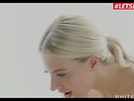 Classy Latvian mistress and her blonde partner have kinky threesome with submissive guy 11