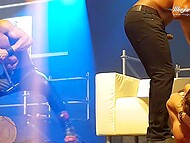 Guys have hard carnal fun with Slovenian MILFs and make them cum to sounds of heavy metal 9