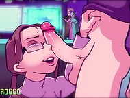 Man was just sitting at computer when stepmother burst into room and shared a bed with him in the XXX cartoon