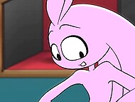 Cartoon character eats cookie that causes a boner and makes him frolic with the minx 5