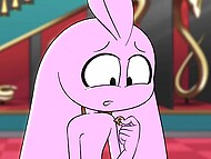 Cartoon character eats cookie that causes a boner and makes him frolic with the minx 7