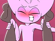 Cartoon character eats cookie that causes a boner and makes him frolic with the minx 9