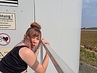 German babe realized she can only get orgasms in extreme conditions like on the windmill 8