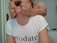 Dazzling Greek chick with black hair nicely pounded from behind by excited BF in front of the camera 11