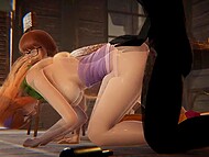 Beautiful Daphne and nerdy Velma team up during fantastic threesome with a strange and horny creature 10