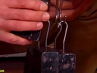 German hubby comes home to discipline his mature wife with whipping and hanging weights to her pierced cunt 6