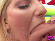 Gorgeous blonde Ashley Fires gets fucked in the ass in doggystyle before an amazing cumshot in mouth 5