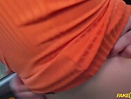 Hot MILF in sexy pantyhose seduces her driver in the taxi and enjoys hardcore fucking in the doggystyle 6