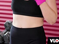 Winsome pornstar exposes her perfect body and tells about her favorite job before she gets down to having sex 9