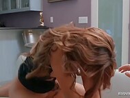 Luscious cougar with big round tits gags on the man’s XXX prick and enjoys facial cumshot after fucking 5