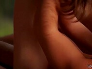 Elegant brunette enjoys romantic fucking with a new boyfriend and gets cum on her small tits 5