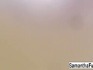 Juicy babe Samantha Saint dreams about lesbian coupling with adorable Abigail Mac in the bathtub 10