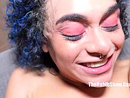 Black stallion pounds shaved twat of cute Mulatto wench with his hard dick in various positions 7