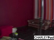 Gorgeous Latina pornstar Charley Chase shows her friend around a porn studio and seduces him on a quickie 4