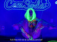 Busty slut Jewelz Blu uses neon paint to make her solo masturbation even hotter and more interesting for webcam fans 10
