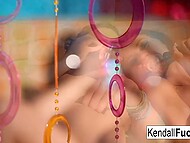 Sultry lesbian lady Kendall Karson and her adorable girlfriend enjoy cunnilingus and use sex toys to get off 11