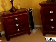 Luscious Asian pornstar Mia Lelani gets her pussy toyed by awesome blonde and pleases her with cunnilingus 10