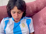 GabrielAFoxx fucks her stepbrother DavidGeto while he watches the game 6