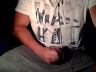 French Brutus strokes his throbbing pecker and gives a massive cumshot 10