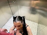 Nadja Rey takes a creampie in a public bathroom and gets caught 4