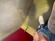Nadja Rey takes a creampie in a public bathroom and gets caught 9