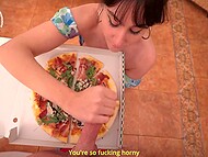 Pamsnusnu stole a kiss from a stranger dude while he delivered her meal 10